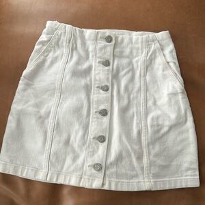Aritzia white denim mini skirt